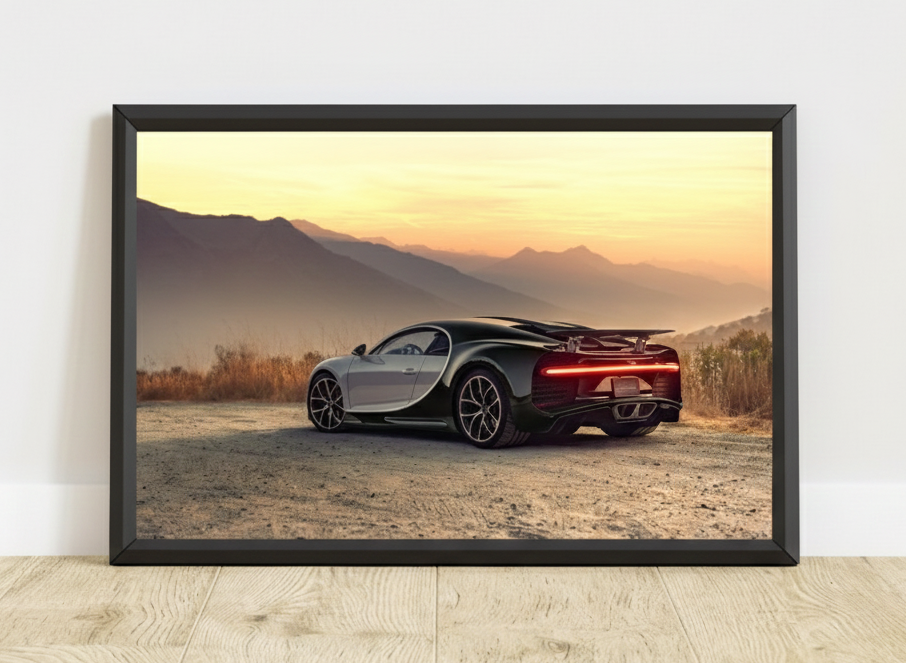 BUGATTI CHIRON WALL ART V3 NEON LIGHTS