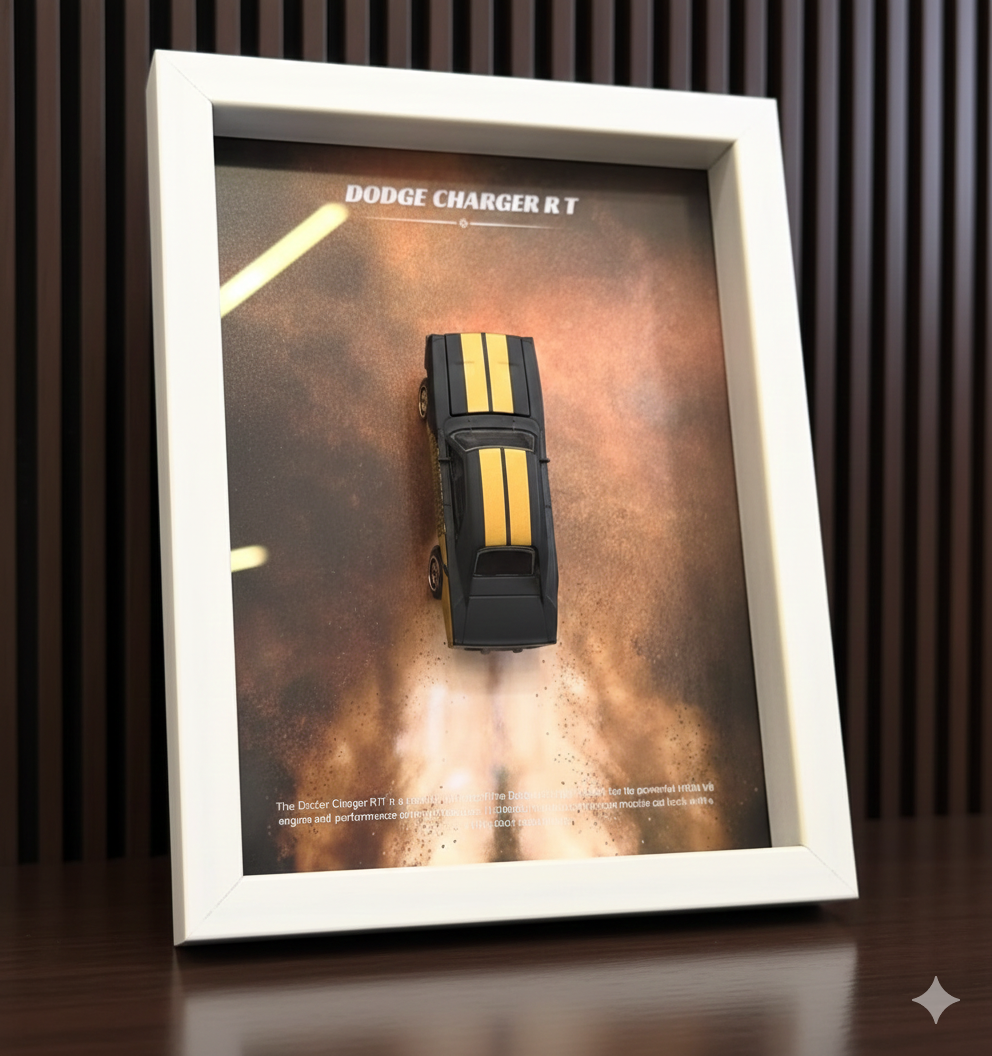 DODGE CHARGER BLACK GOLD WALL ART