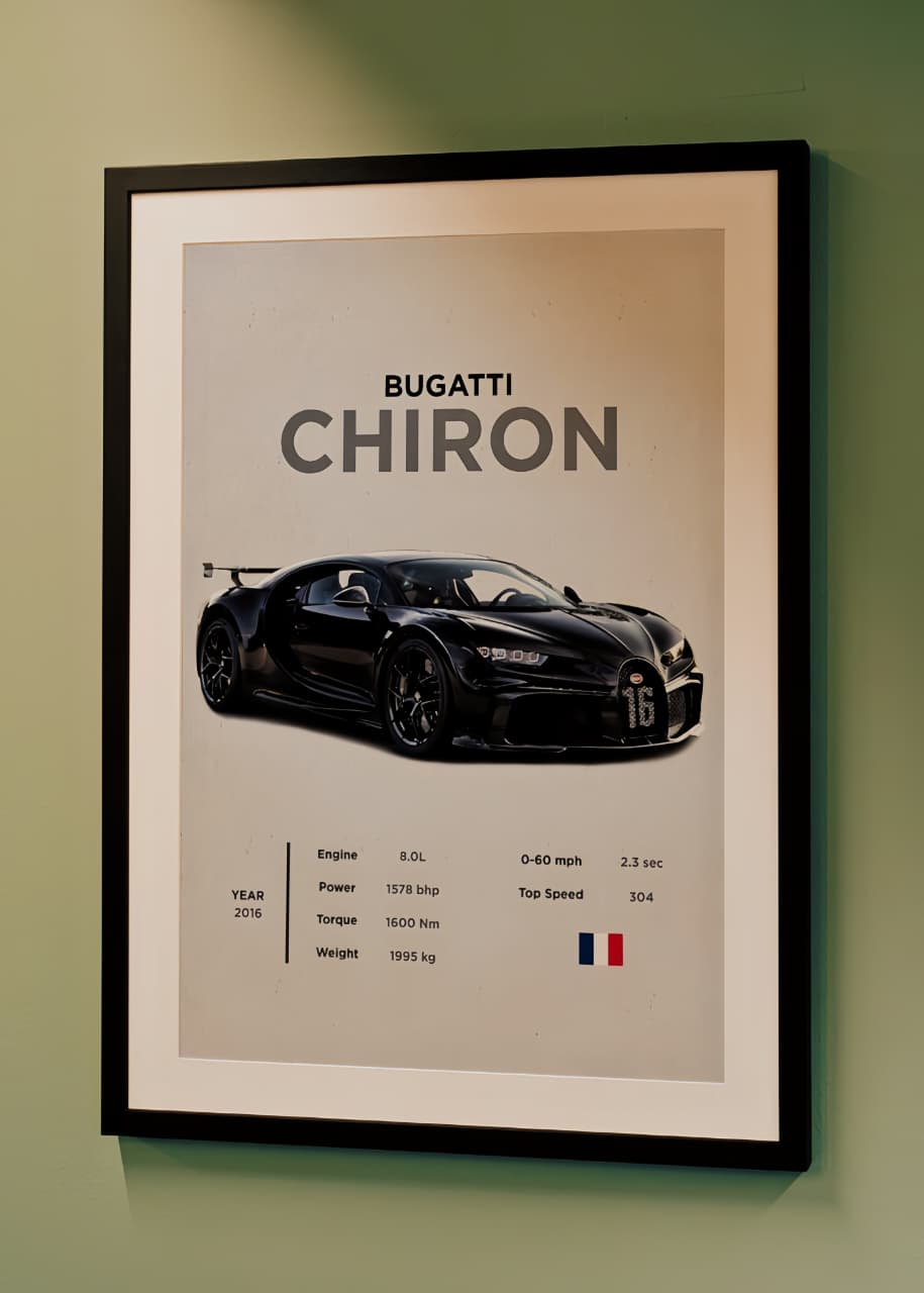 BUGATTI CHIRON WALL ART V1