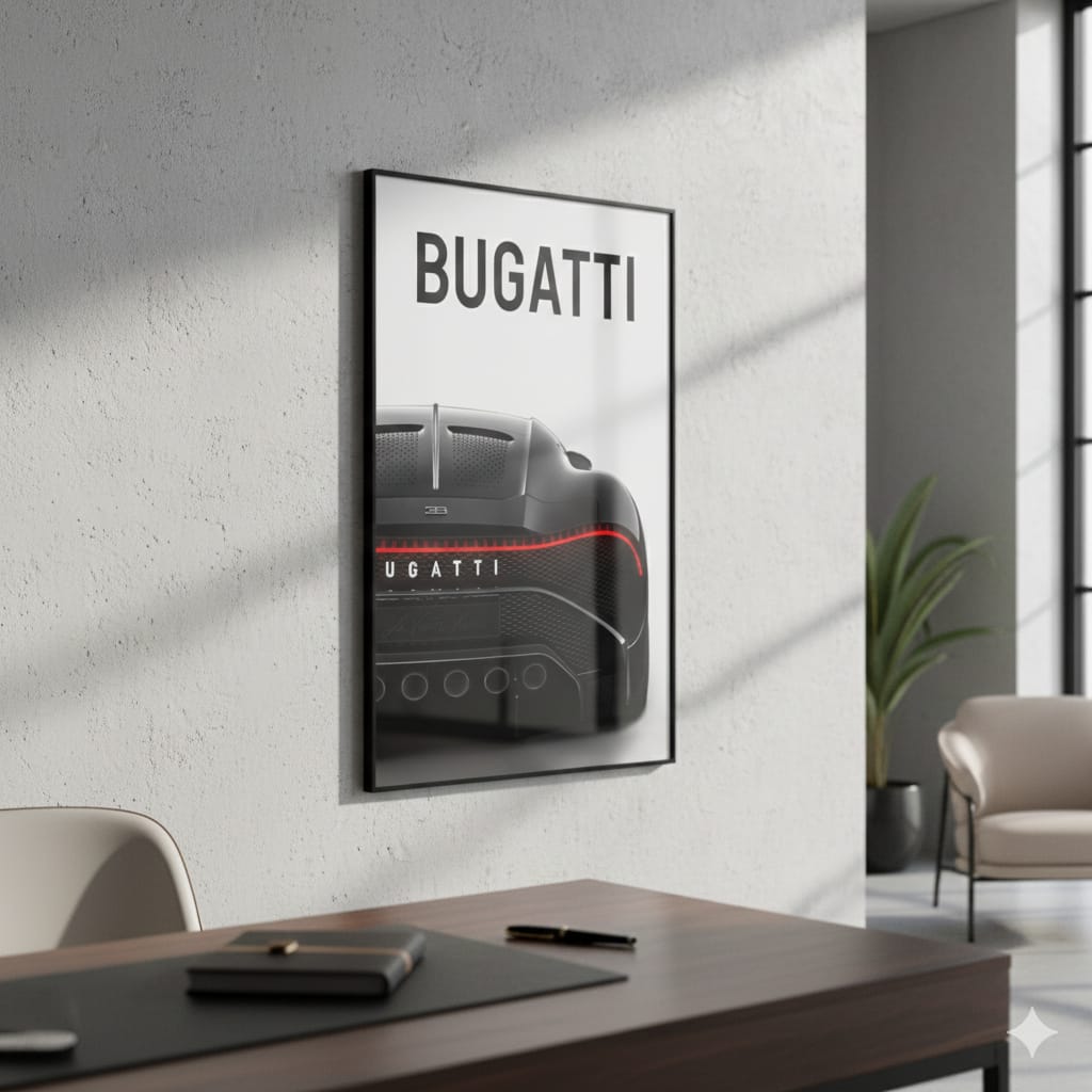 BUGATTI WALL ART V2 BLACK NOIRE